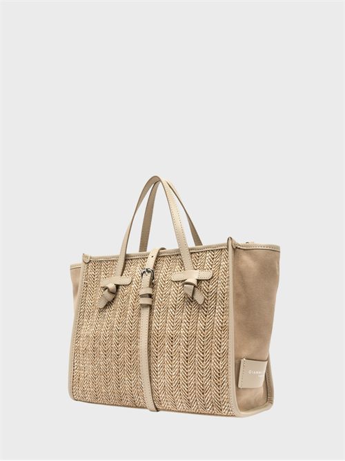 Borsa a tracolla Miss Marcella 32 in paglia e suede GIANNI CHIARINI MARCELLA | BS9762MDNSABBIA